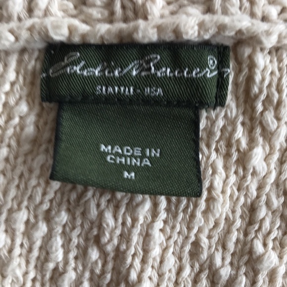 NWOT Eddie Bauer Cream Knit Cardigan, Medium - Picture 2 of 3